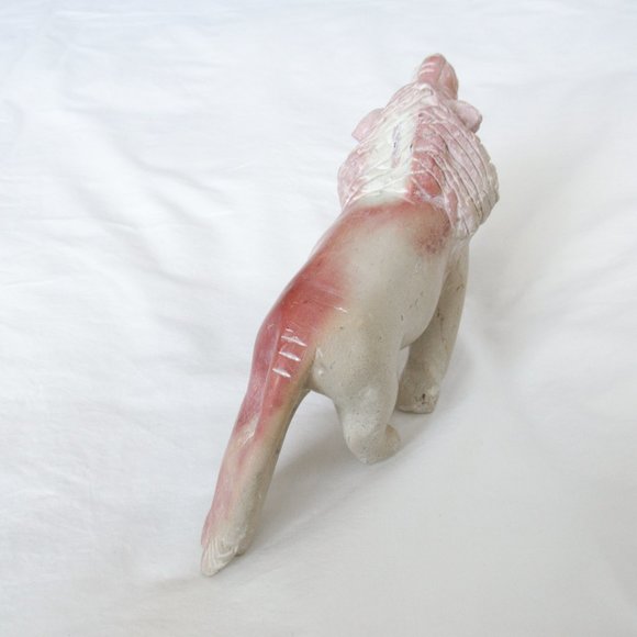 Vintage Carved Lion Sculpture Soapstone Home Accent Collectable Art Stone Statue - Picture 7 of 10